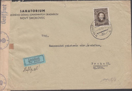 1942. SLOVENSKO Andrej Hlinka 3 KORUNY On Censored Cover Cancelled NOVY SMOKOVEC 11 XII 42 To ... (Michel 42) - JF441418 - Briefe U. Dokumente