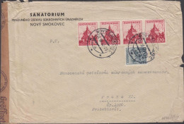 1942. SLOVENSKO 20 H + 4-stripe 1,20 Ks B. STIAVNICA On Cover (tears) To Praha Cancelled NOVY... (Michel 81+) - JF441424 - Cartas & Documentos