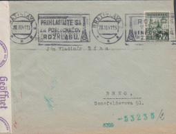 1941. SLOVENSKO 2 KS BOJNICE On Cover To Brno Cancelled With Interesting Slogancancel BRATISLA... (Michel 84) - JF441426 - Cartas & Documentos