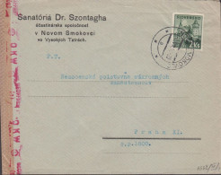 1942. SLOVENSKO 2 KS BOJNICE On Cover To Praha Cancelled NOVEM SMOKOVCI 6. VII. 42. Brown Germ... (Michel 84) - JF441427 - Briefe U. Dokumente