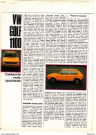 Feuillet De Magazine Volkswagen Golf 1975 - Cars