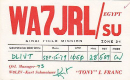 AK 210598 QSL - EGYPT - Sinai Field Mission - Radio-amateur