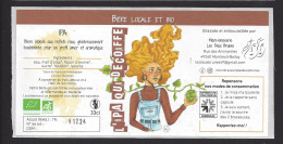 Etiquette De Bière IPA -  Qui Décoiffe  -  Brasserie Les Deux Brune  à  Montreuil Bellay  (49) - Bière