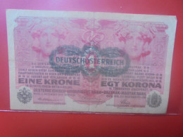 AUTRICHE 1 KRONE 1919 Old Date 1916 Circuler (B.33) - Oostenrijk