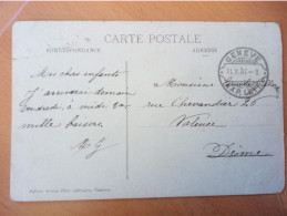 Geneve, Cachet Lame De Rasoir Du 31 Oct 1907 (13786) - Marcophilie