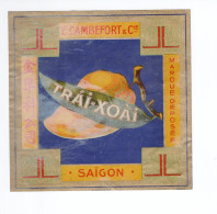 Indochine Étiquette SAIGON La Mangue  E. Cambefort & Cie 125 X 125 Mm Bien - Publicités