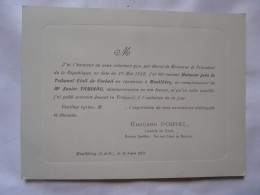 VIEUX PAPIERS - CARTE DE VISITE : NOMINATION HUISSIER Près Le Tribunal Civil De CORBEIL - Visiting Cards