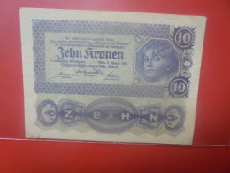 AUTRICHE 10 KRONEN 1922 Circuler (B.33) - Oesterreich