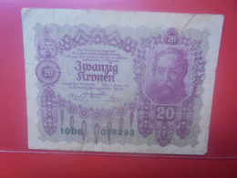 AUTRICHE 20 KRONEN 1922 Circuler (B.33) - Austria