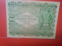 AUTRICHE 100 KRONEN 1922 Circuler (B.33) - Autriche