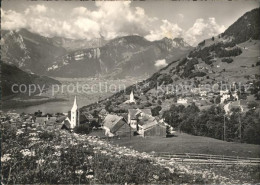 11645947 Amden SG Ortsansicht Mit Kirche Panorama Blick Ins Glarnerland Betlis - Altri & Non Classificati