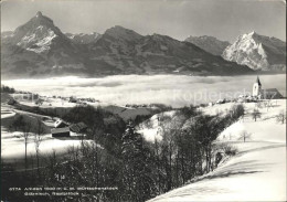 11645914 Amden SG Ortsansicht Mit Kirche Nebelmeer Alpenpanorama Betlis - Autres & Non Classés