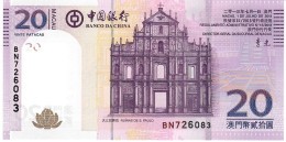 MACAU P109c  20 PATACAS 1.7.2013   BOC   #BN     UNC. - Macao