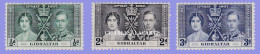 GIBRALTAR 1937  GEORGE VI  CORONATION  S.G. 118-120  L.M.M. - Gibraltar