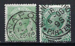 ITALIE Ca. 1906: 2x Le Y&T 76  Obl., 2 Nuances - Usados