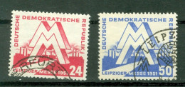 DDR    Yvert  34/35    Ou  Michel  282/283  Ob   TB   - Gebraucht