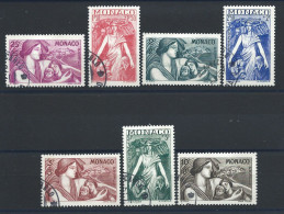 Monaco N°215 + 219/24 Obl (FU) 1941 - Protection De La Mère Et L'enfant - Usados