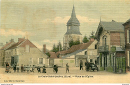 CPA La Croix Saint Leufroy-Place De L'église-Timbre   L1074 - Other & Unclassified