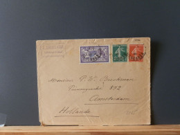 FRANCE/2165  LETTRE  FRANCE 60C MERSON COMPL. 75C POUR LA HOLLANDE - 1900-27 Merson