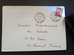 1536Ba  Marianne De Cheffer Sur Lettre Du Puy De Dôme En 1970 - 1967-1970 Marianne De Cheffer