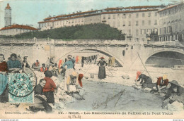 CPA Nice-Les Blanchisseuses Du Paillon Et Le Pont Vieux-Timbre      L1191 - Autres & Non Classés
