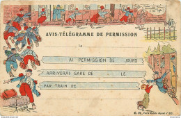 CPA Avis-Télégramme De Permission      L1249 - Other & Unclassified