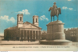CPA La Roche Sur Yon-L'église St-Louis Et La Statue De Napoléon-482-Timbre        L1627 - La Roche Sur Yon