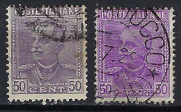 ITALIE Ca. 1927-29: 2x Le Y&T 207  Obl., 2 Nuances - Used