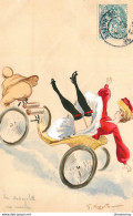 CPA Illustration-Mouton-En Motocyclette-Une Montée-Timbre     L1762 - Otros & Sin Clasificación