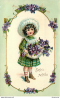 CPA Bonne Année-Jeune Fille-Violette     L1763 - New Year