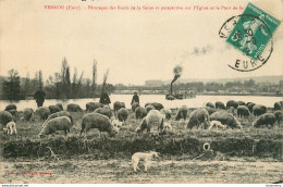 CPA Vernon-Pâturages Des Bords De La Seine Et Perspective Sur L'église-Timbre         L1691 - Vernon