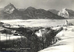 11645615 Amden SG Winterimpressionen Kirche Nebelmeer Muertschenstock Glaernisch - Andere & Zonder Classificatie