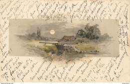 CPA Fantaisie-Illustration-Paysage-Timbre     L1765 - Other & Unclassified