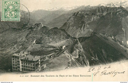 CPA Sommet Des Rochers De Naye Et Les Alpes Bernoises-Timbre      L2038 - Berna