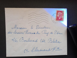 1536Ba  Marianne De Cheffer Sur Lettre Du Puy De Dôme En 1970 - 1967-1970 Maríanne De Cheffer