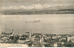 CPA Neuchâtel Et Les Alpes Bernoises-Timbre     L2160 - Neuchâtel