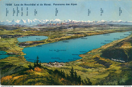 CPA Lac De Neuchâtel Et De Morat-Panorama Des Alpes     L2160 - Neuchâtel