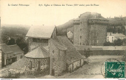 CPA Le Cantal-Eglise Et Château Des Ternes Près St Flour-Timbre      L2146 - Altri & Non Classificati