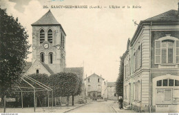 CPA Saacy Sur Marne-L'église Et La Mairie-26    L2126 - Autres & Non Classés