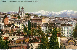 CPA Lausanne Et Vue Sur Les Rochers De Naye-Timbre     L2196 - Lausanne