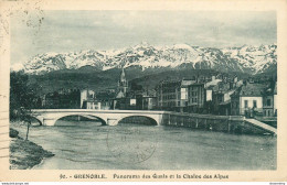 CPA Grenoble-Panorama Des Quais Et La Chaîne Des Alpes-90-Timbre       L2164 - Grenoble