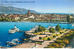 CPA Genève-Quai Du Mont Blanc Et Vue Sur La Ville-27-Timbre     L2161 - Genève