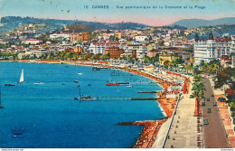 CPA Cannes-Vue Panoramique De La Croisette Et La Plage-15       L2243 - Cannes