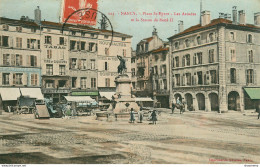 CPA Nancy-Place St Epvre-Les Arcades Et La Statue De René II-Timbre-RARE En Couleurs    L2314 - Nancy