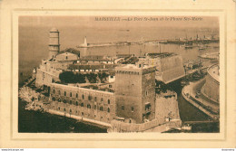 CPA Marseille-Le Fort Saint Jean Et Le Phare Ste Marie-Timbre    L2312 - Oude Haven (Vieux Port), Saint Victor, De Panier