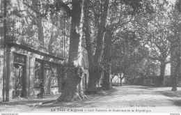 CPA La Tour D'Aigues-Café Estachon Et Boulevard De La République-TRES RARE     L2442 - La Tour D'Aigues