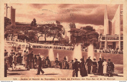 CPA Paris-Exposition 1937-Jardins Et Bassins Du Trocadéro-129-Timbre     L2417 - Mostre