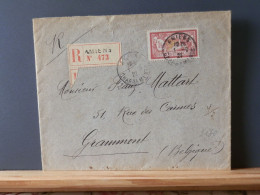 FRANCE/2170  LETTRE RECOMM.   FRANCE 1F  MERSON SEULE S/LETTRE  POUR LA BELG. 1921 - 1900-27 Merson