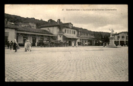 ALGERIE - CONSTANTINE - LA GARE ET LA STATUE CONSTANTIN - Konstantinopel