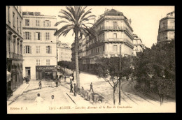 ALGERIE - ALGER - LES CINQ AVENUES ET LA RUE DE CONSTANTINE - CAFE DU PALMIER - Alger